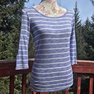 Aeropostale Blue Striped Crewneck Knit Top Tee